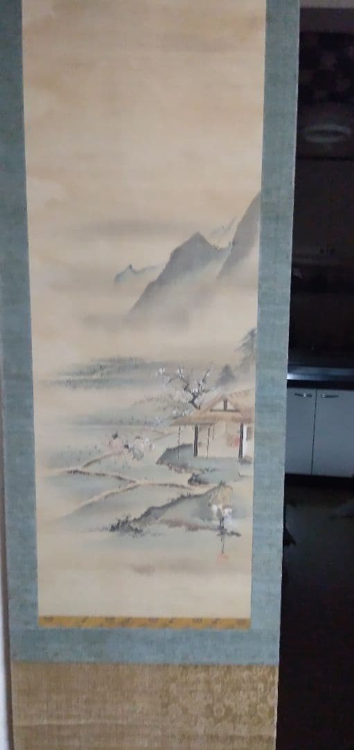 掛軸肉筆山水真筆です狩野探信と思います