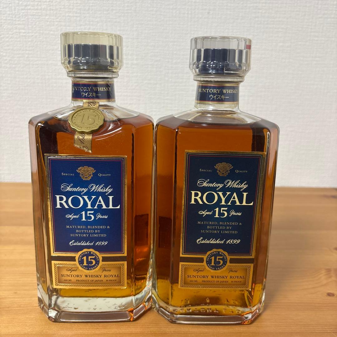 サントリーウイスキーローヤル15年　スリムボトル 660ml ２点セット