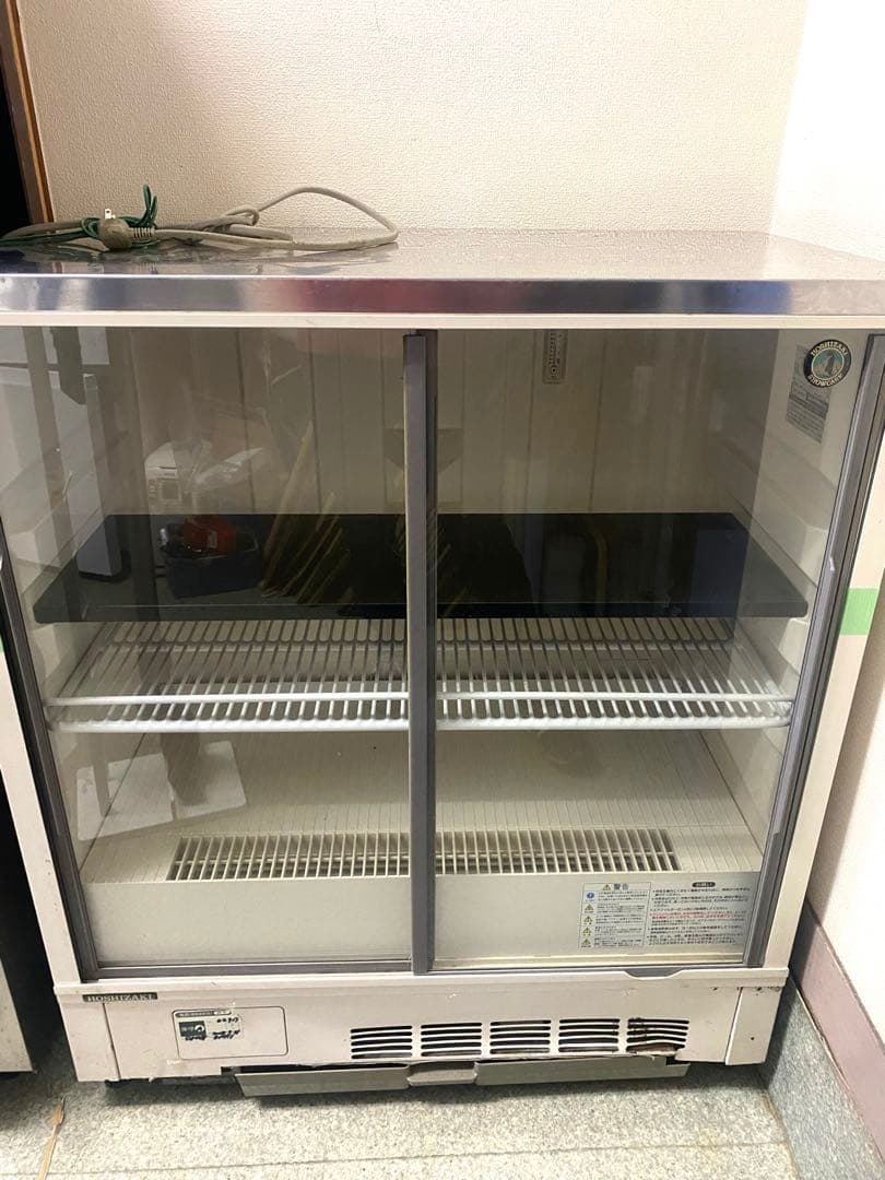ホシザキ SSB-85AT ガラス冷蔵庫 スライド扉 2段棚