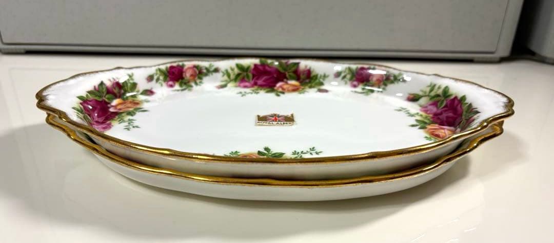ビンテージ❤︎ロイヤルアルバート❤︎オールドカントリーローズ❤︎薔薇柄❤︎楕円形皿❤︎2枚