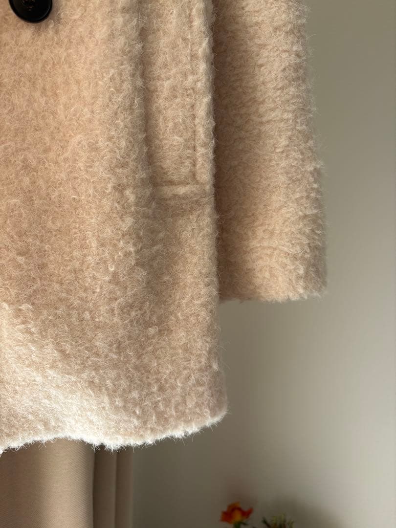 Sサイズ／ZARA／ブークレダブルブレストミディ丈コート