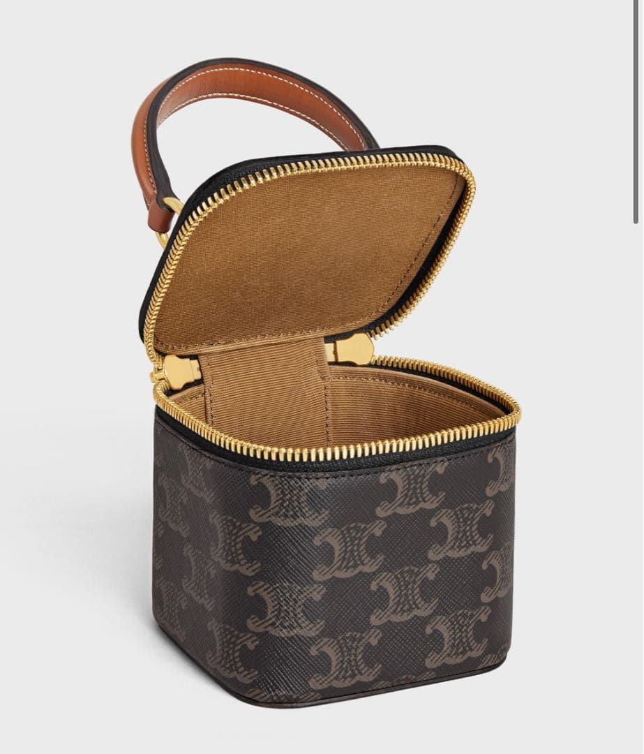 CELINE ミニバニティーケース トリオンフキャンバス＆カーフスキン