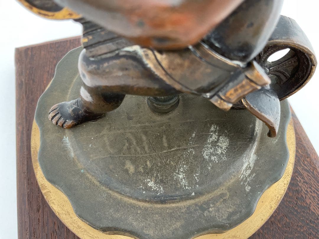 Winged Cherub琴弾天使1870sブロンズ彫刻FoundryMarks