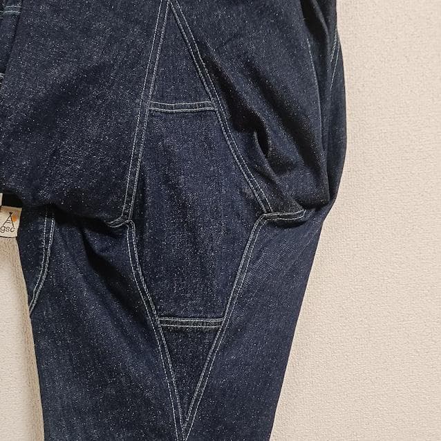 ゴースローキャラバン ネップ入りデニム 脇ポケットパンツ ブルー サイズ 5