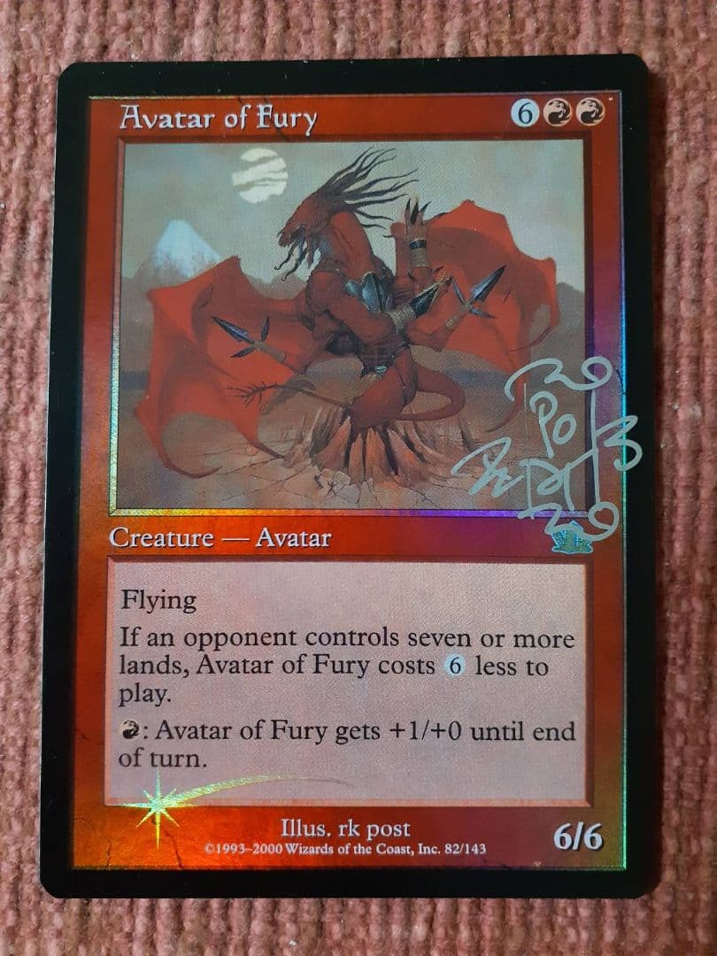 MTG  マジックザギャザリング  初版　憤怒の化身　サイン付き　foil