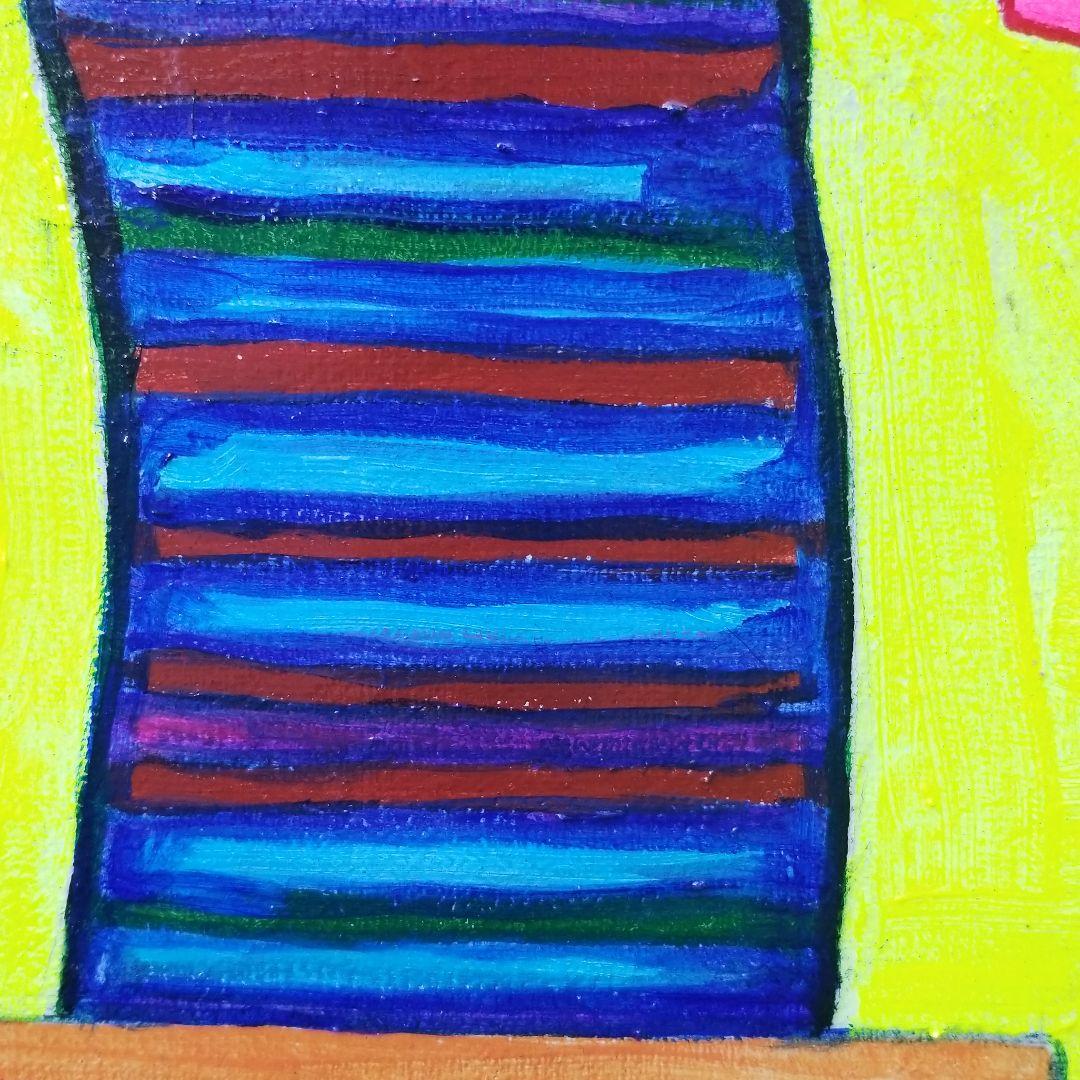 油絵　専用　カラフルな花瓶のお花　抽象画