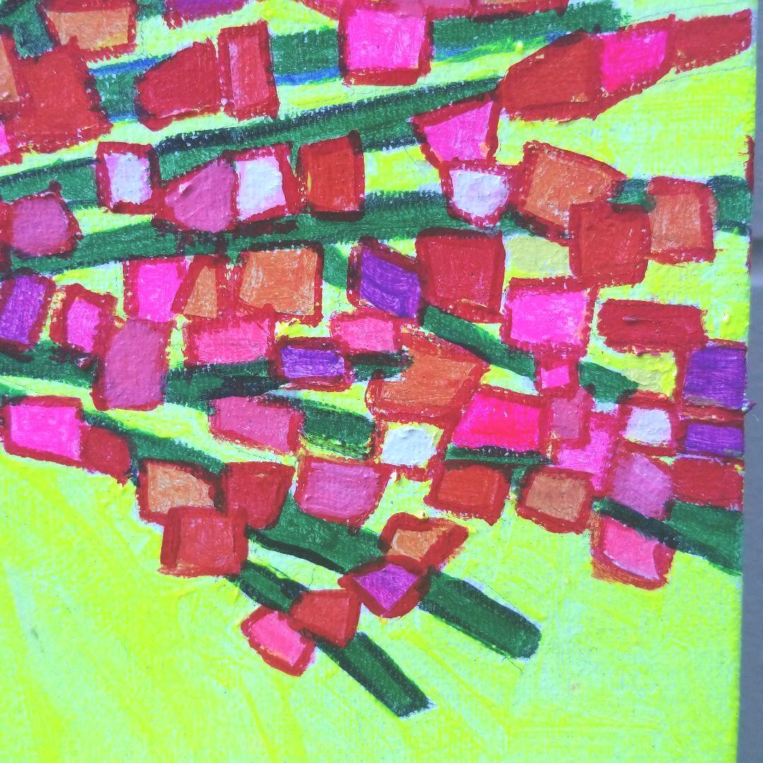 油絵　専用　カラフルな花瓶のお花　抽象画