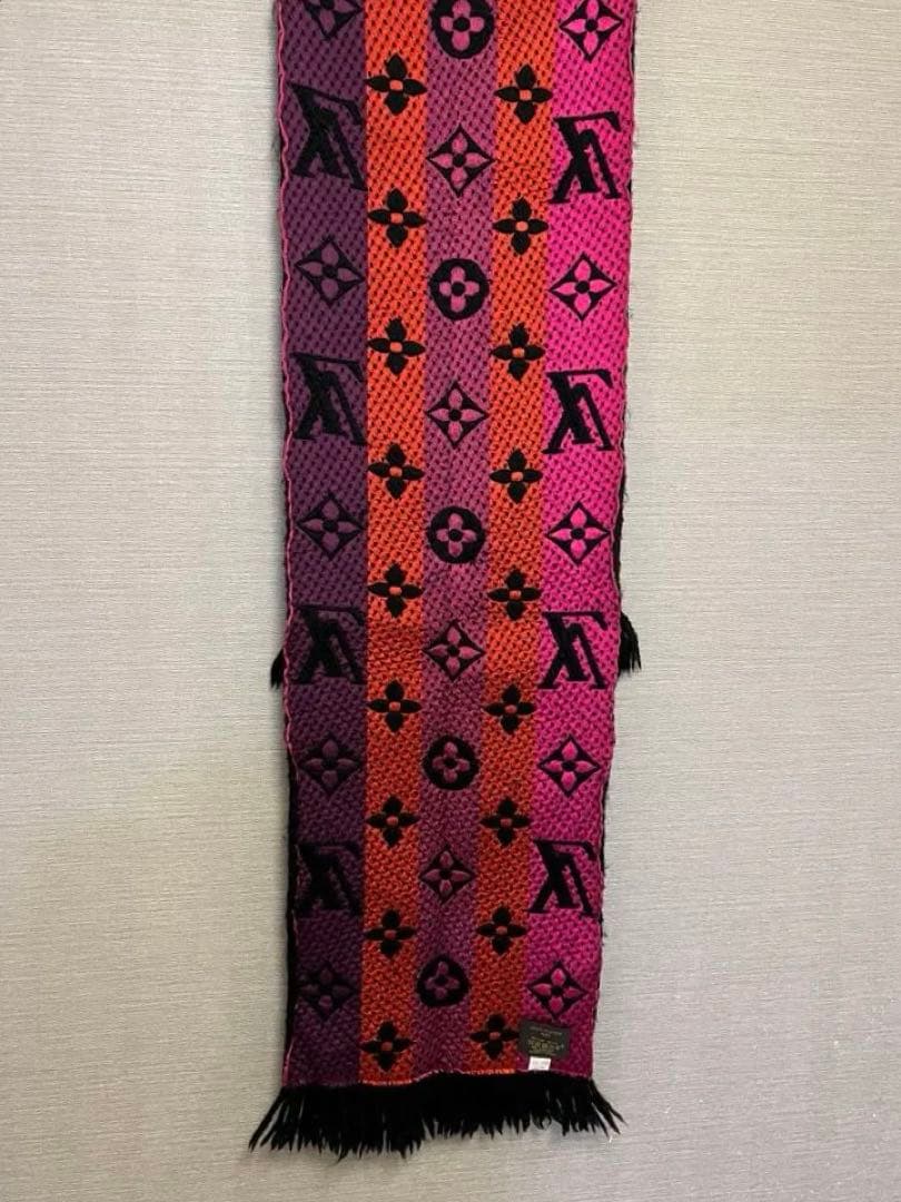 【年始お年玉値下】レア！ルイヴィトン マフラー エシャルプ ブラックレインボー