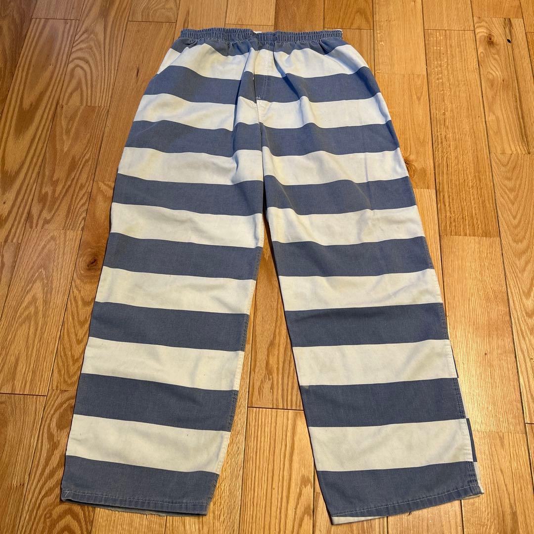 80s ビンテージプリズナーパンツ　prisoner jail 囚人服　ネイビー