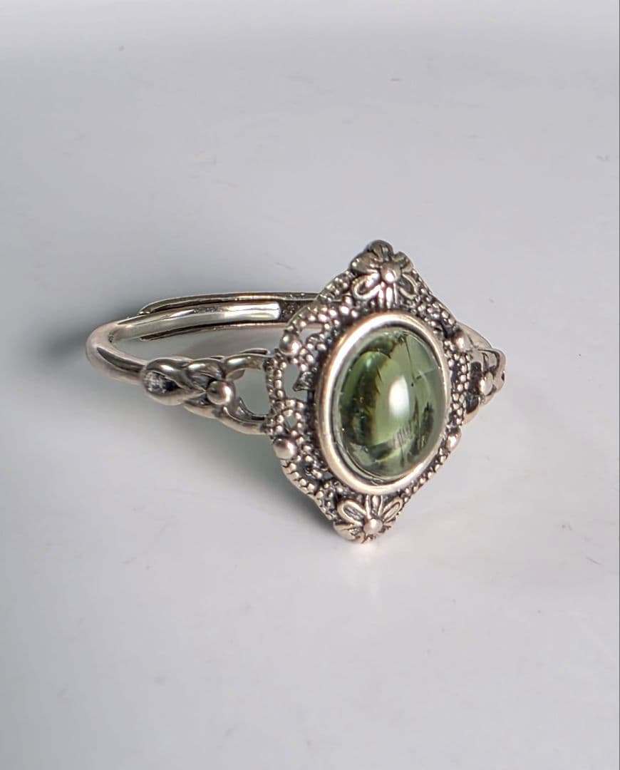 モルダバイト　リング　Silver925　フリーサイズ