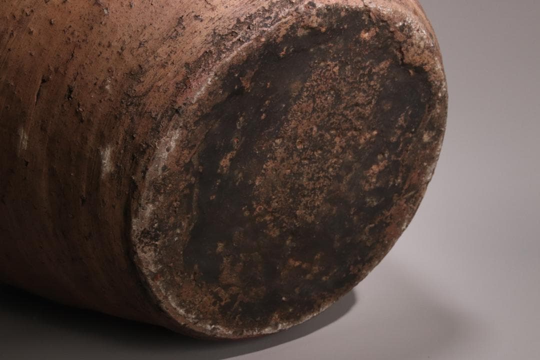 BE793 桃山期~江戸期　古信楽　四耳壷　四耳子　窯印　窯傷　壺　高37.5㎝