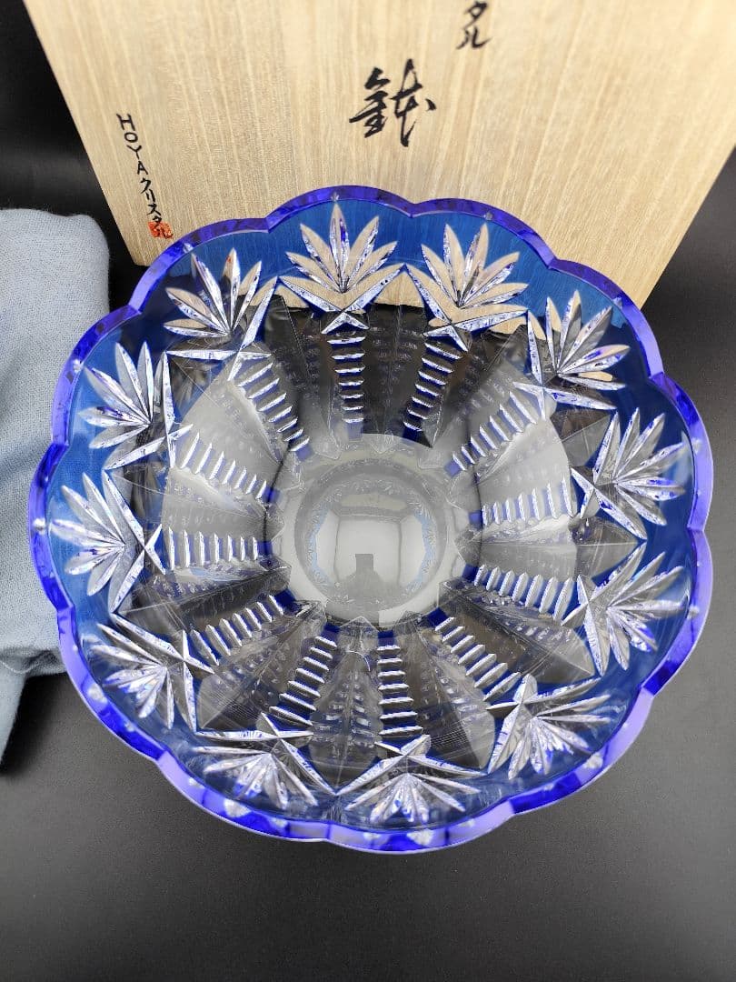 未使用品 希少品☆HOYA ホヤ 最高級 盛鉢 大鉢（切子、江戸切子、薩摩切子）