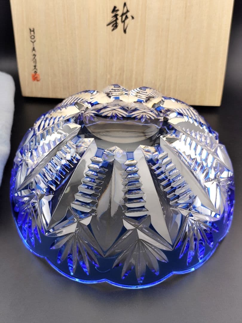 未使用品 希少品☆HOYA ホヤ 最高級 盛鉢 大鉢（切子、江戸切子、薩摩切子）