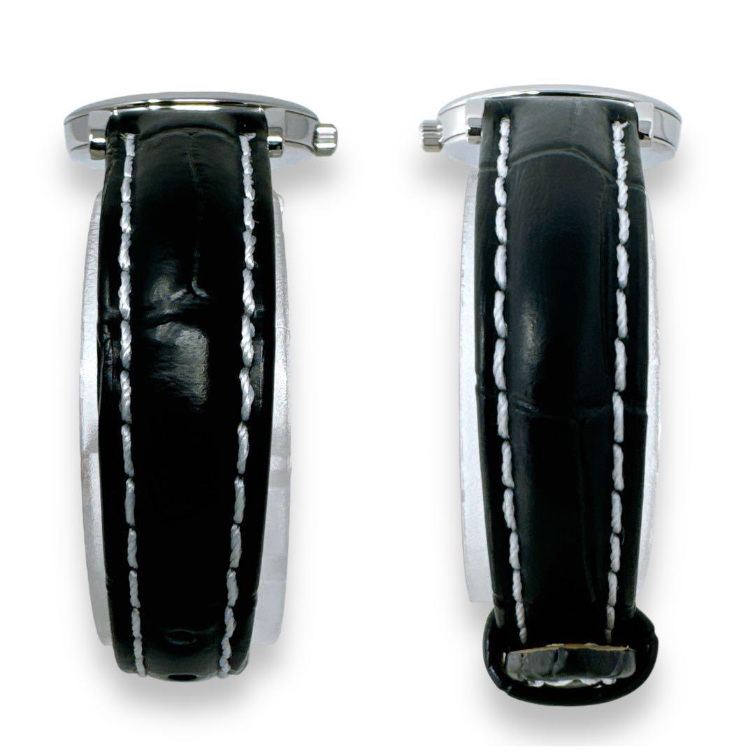 オメガ デビル プレステージ シルバー レザー クオーツ レディース 時計 稼働