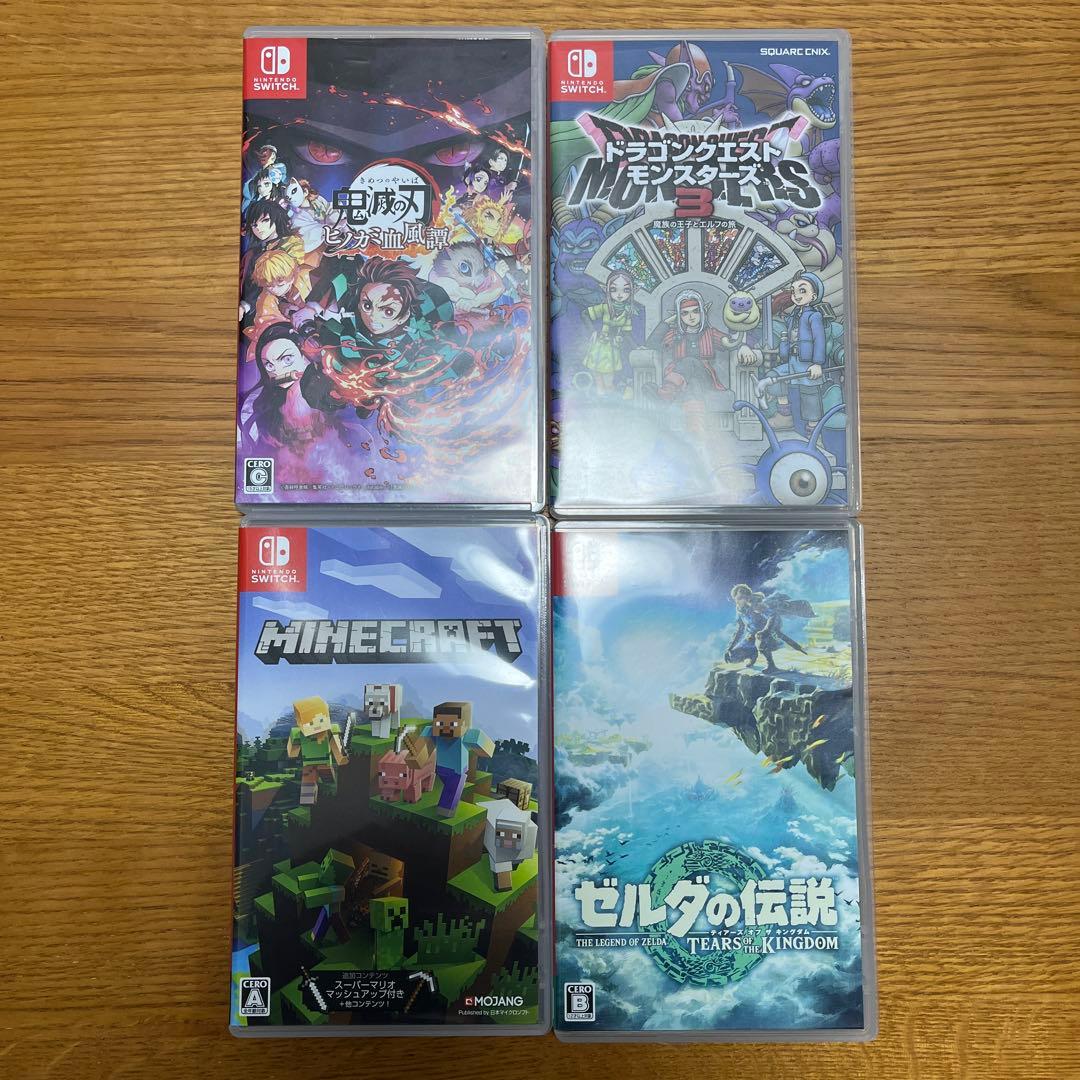 鬼滅の刃＋ゼルダの伝説＋ドラクエモンスターズ＋マイクラ　4本セット