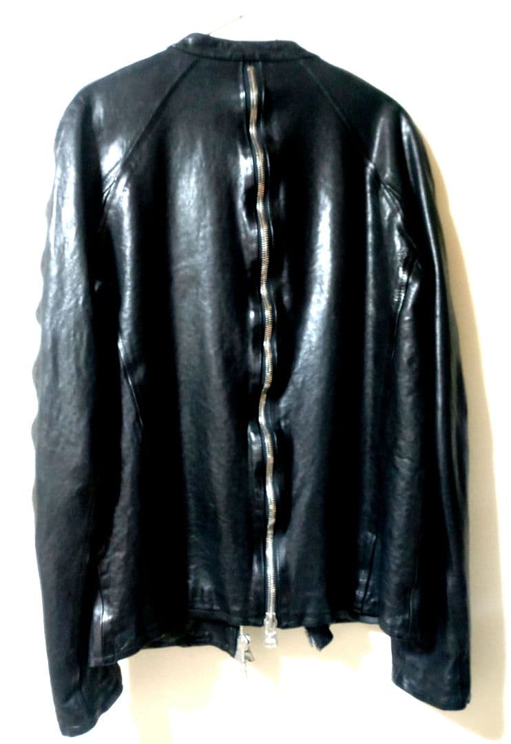 ISAMU KATAYAMA ジャパンカーフ ジップデザインライダースジャケット