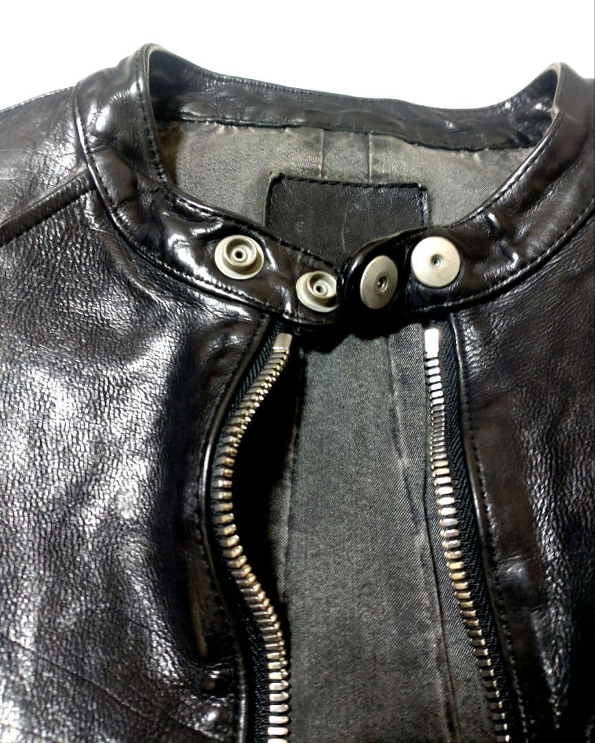 ISAMU KATAYAMA ジャパンカーフ ジップデザインライダースジャケット