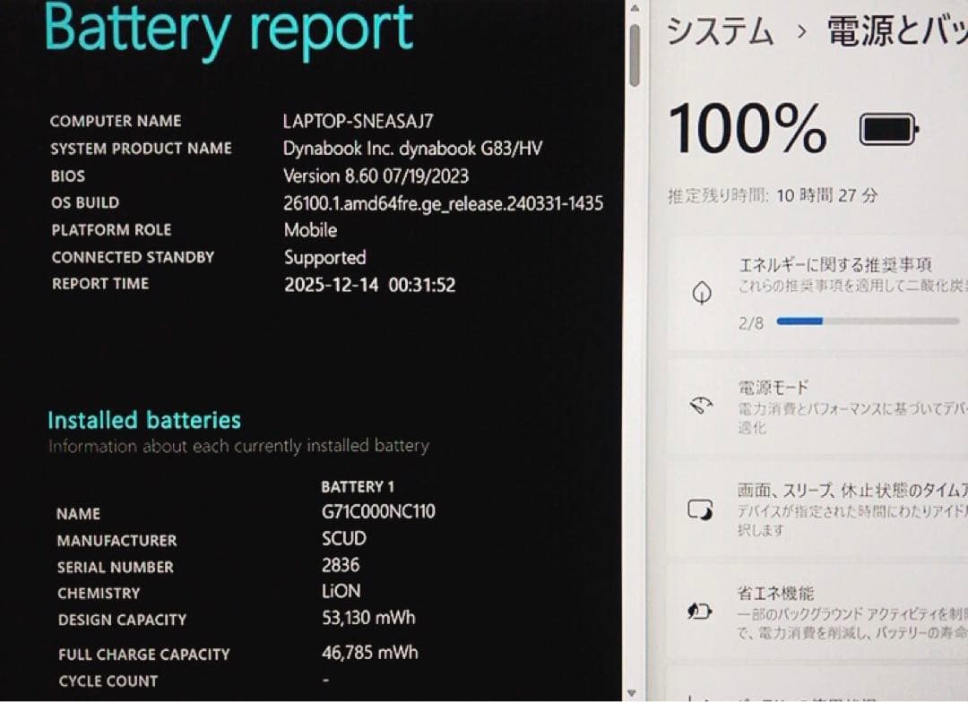 美品！バッテリー良好【第11世代 i5 &16GB】G83/HV！高性能！軽量