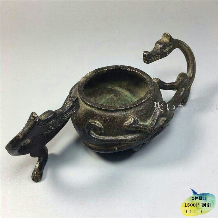 古玩古工芸品双龍筆記具7F