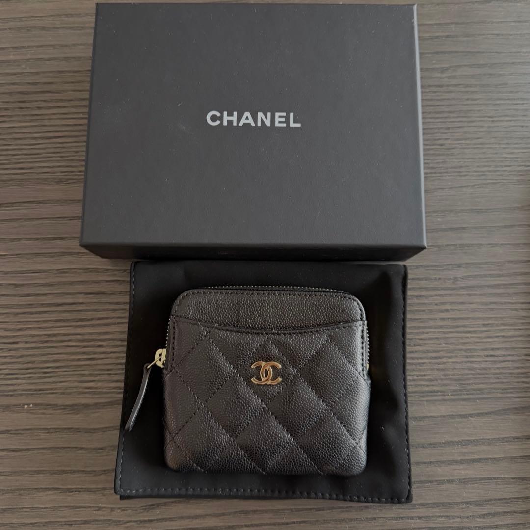 K♡　美品　CHANEL シャネル　ミニ財布　ジップパース　黒