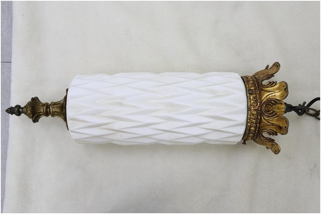 アンティーク調 ガラス ペンダントライト ランプ シェード 真鍮 アールヌーボー