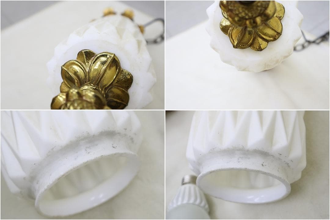 アンティーク調 ガラス ペンダントライト ランプ シェード 真鍮 アールヌーボー