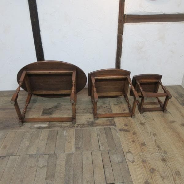 イギリス製 アンティーク 家具 オールドチャーム ネストテーブル 6058e