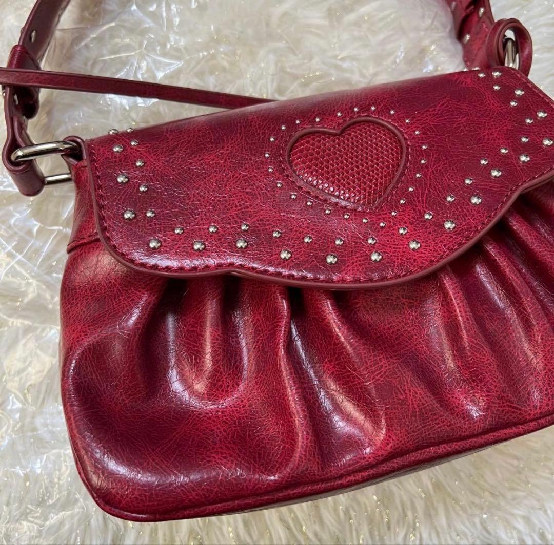 MOUSSY マウジー HEART GATHER STUDS バッグ 赤 y2k