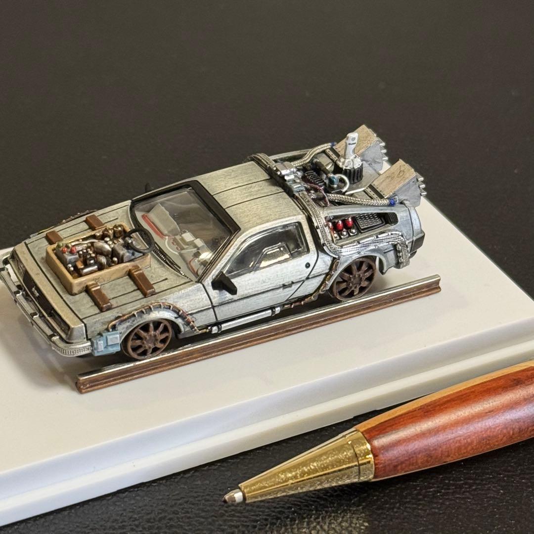 デロリアン カスタム品 1/64 MJモデル バックトゥザフューチャー レール