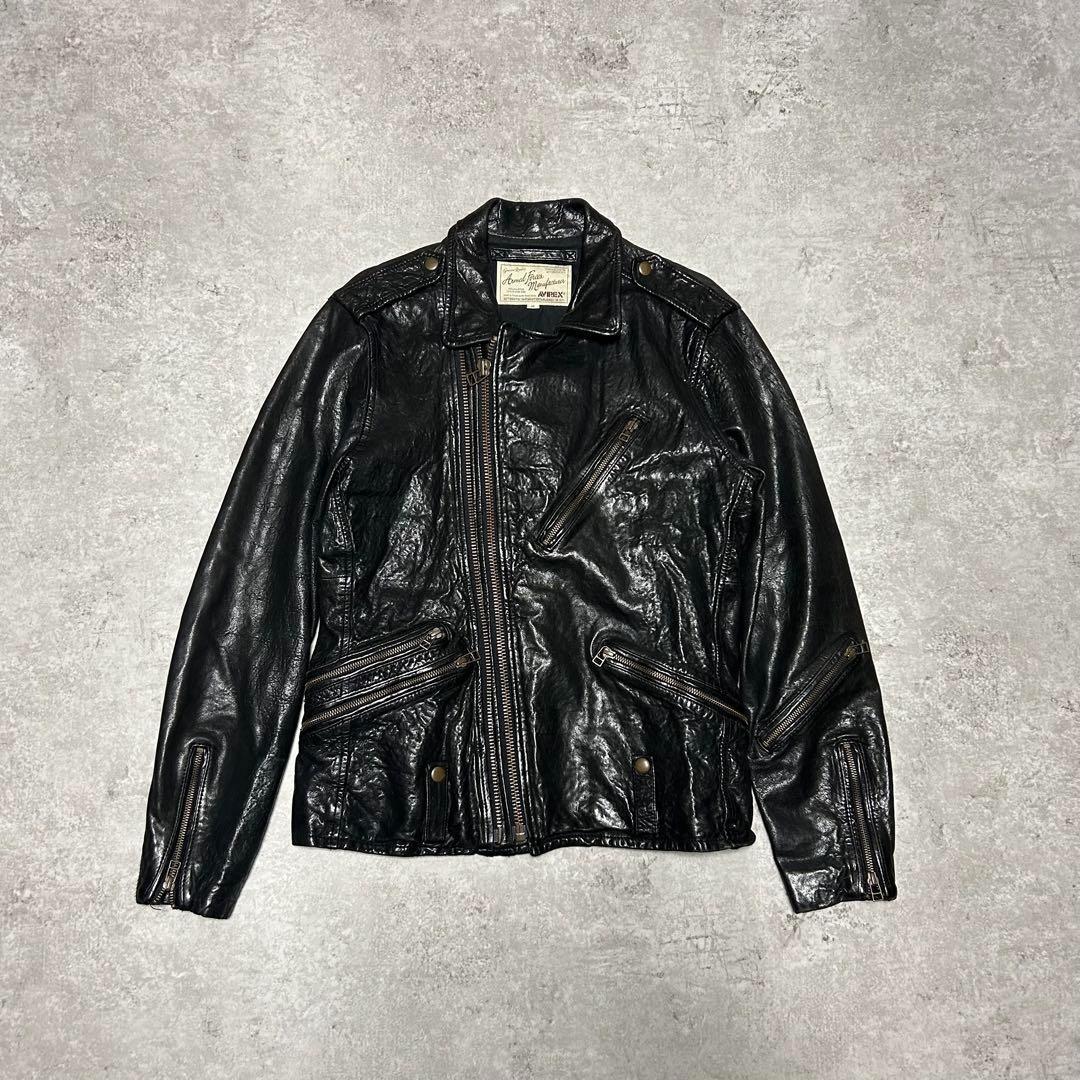 AVIREX 上野商会　leather riders bomber 羊革　本革