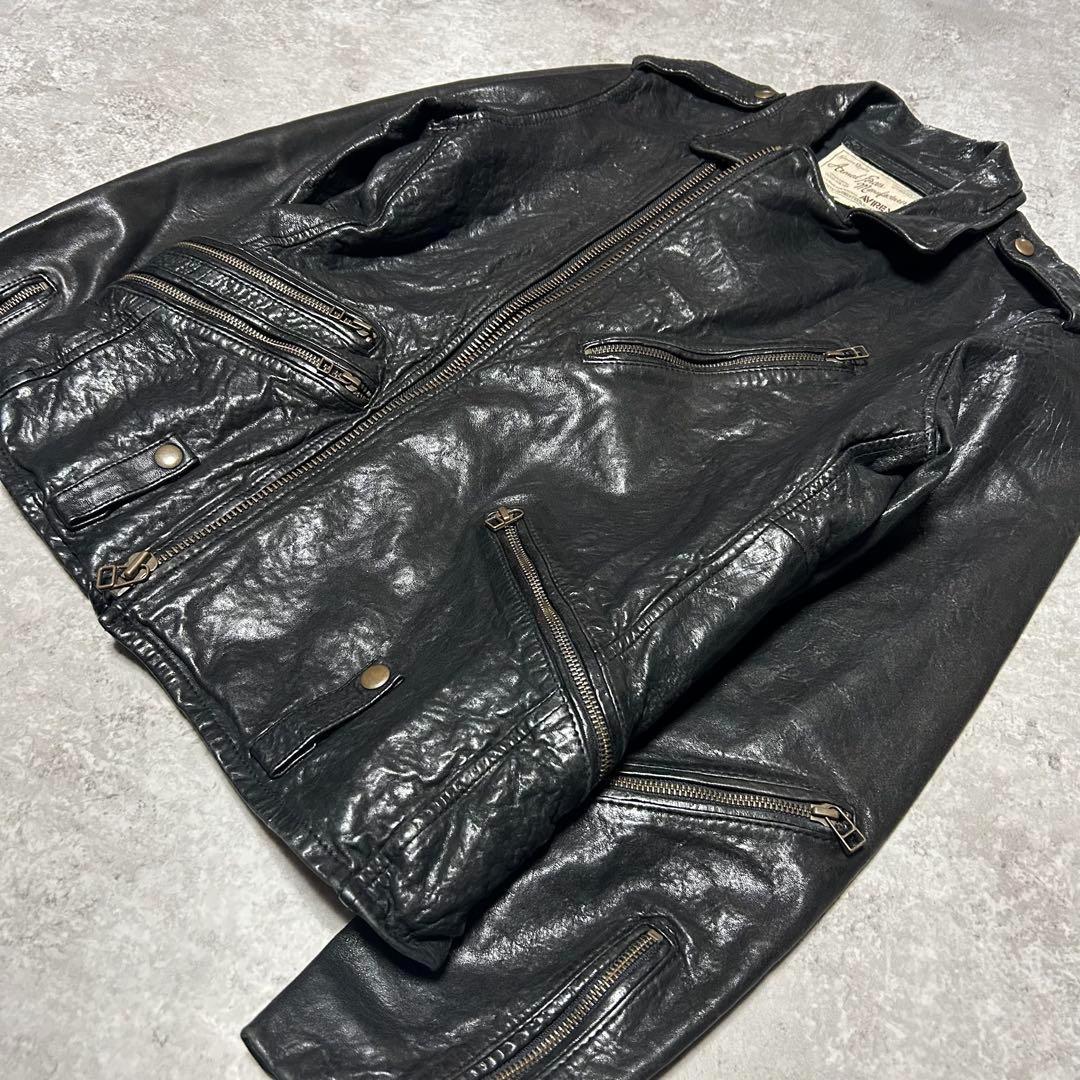 AVIREX 上野商会　leather riders bomber 羊革　本革