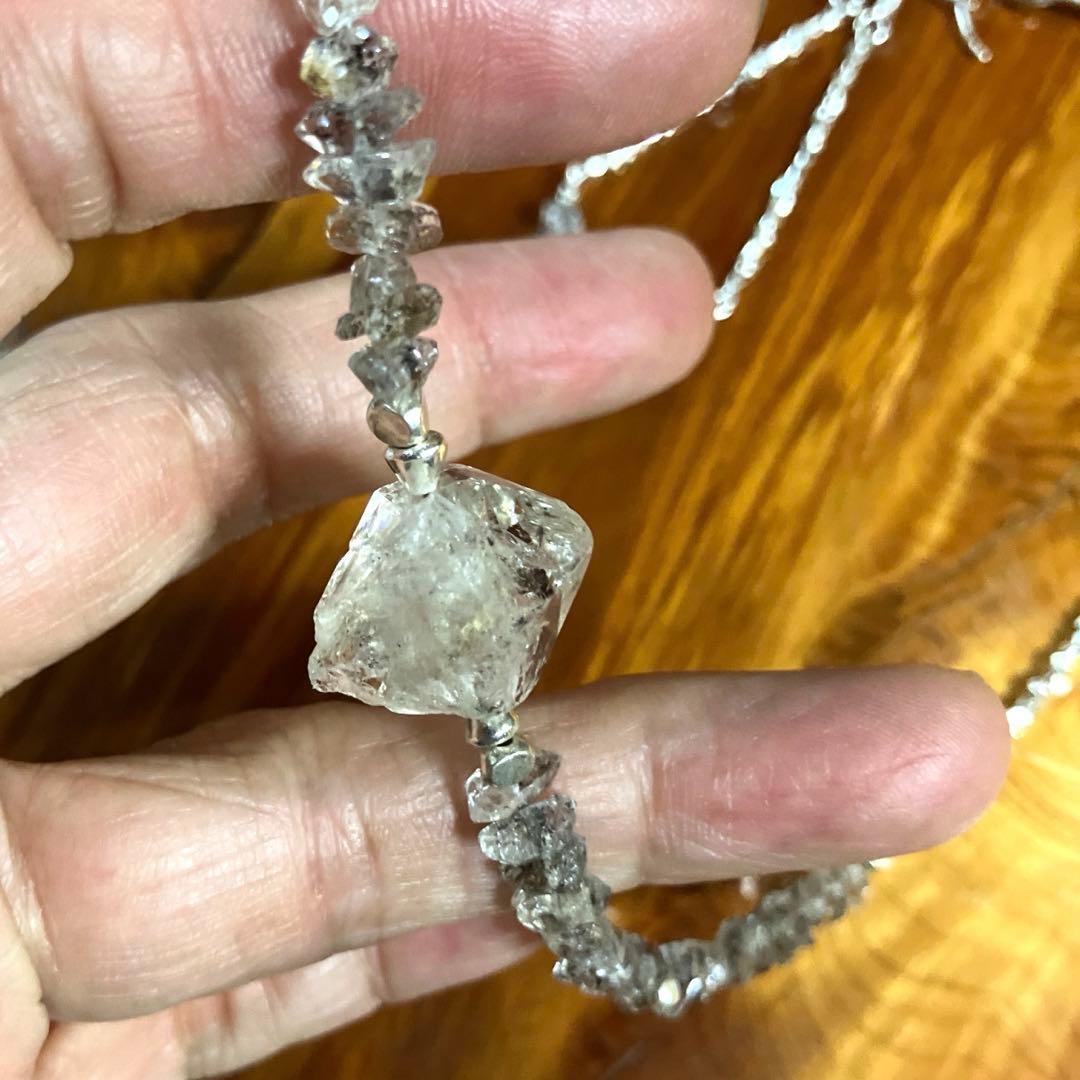 御専用パキスタン産オイルインクォーツとカレンシルバーのチョーカー&ピアスセット