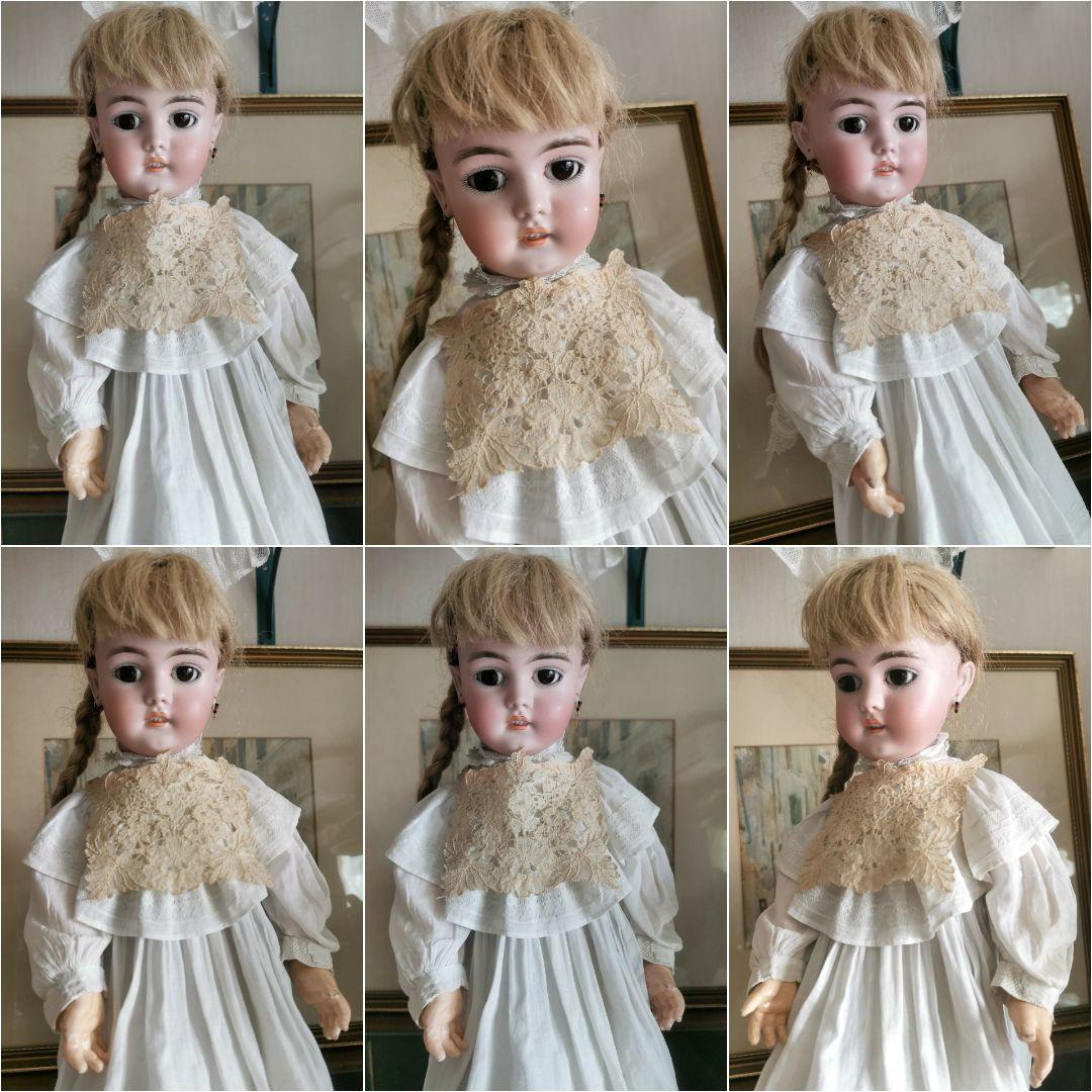 アンティーク ブリュッセルレース 付け襟 ポワンドローズ 胸飾り ジャボ タイ