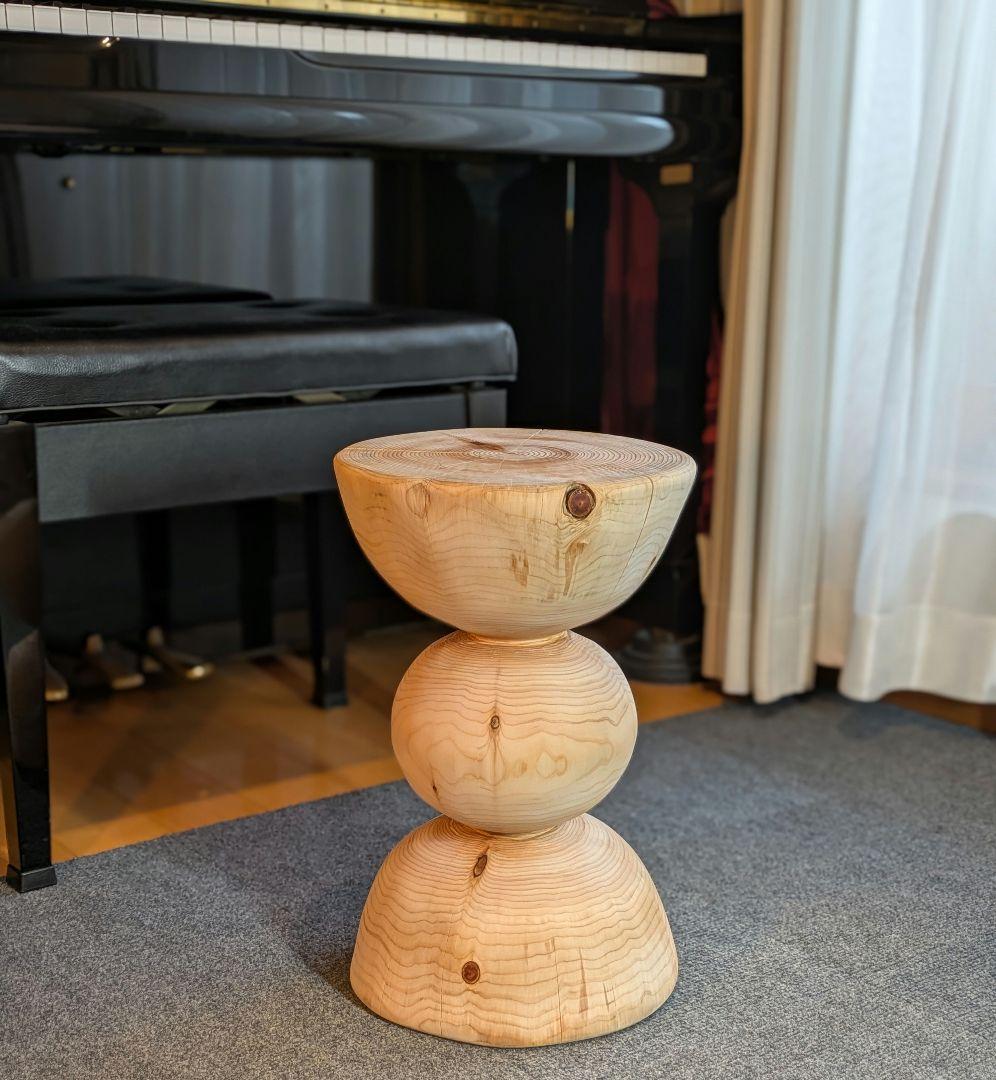 檜　丸太　椅子　スツール　高さ約41.5㎝