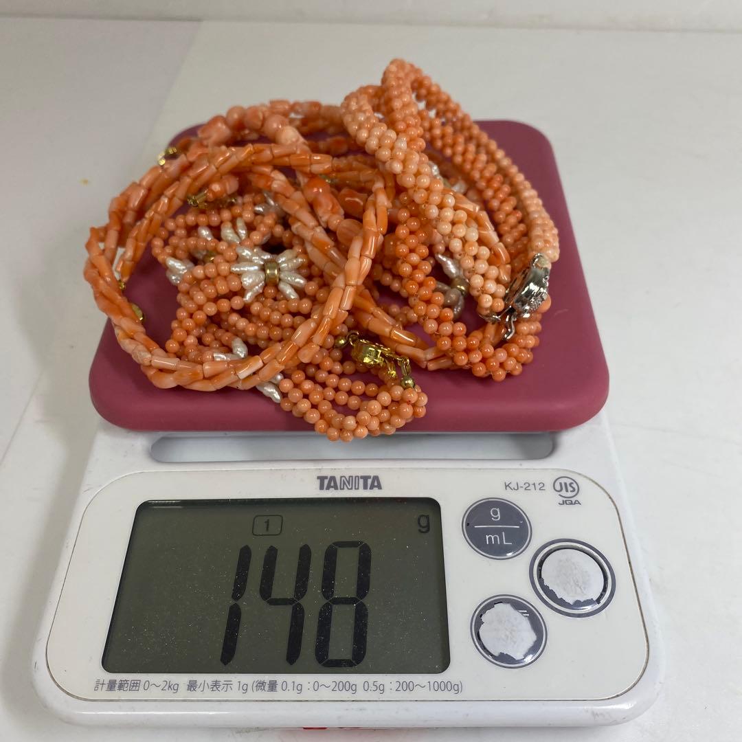 本桃色珊瑚ネックレス　148g トヒオ　東さ7-0216☆2F