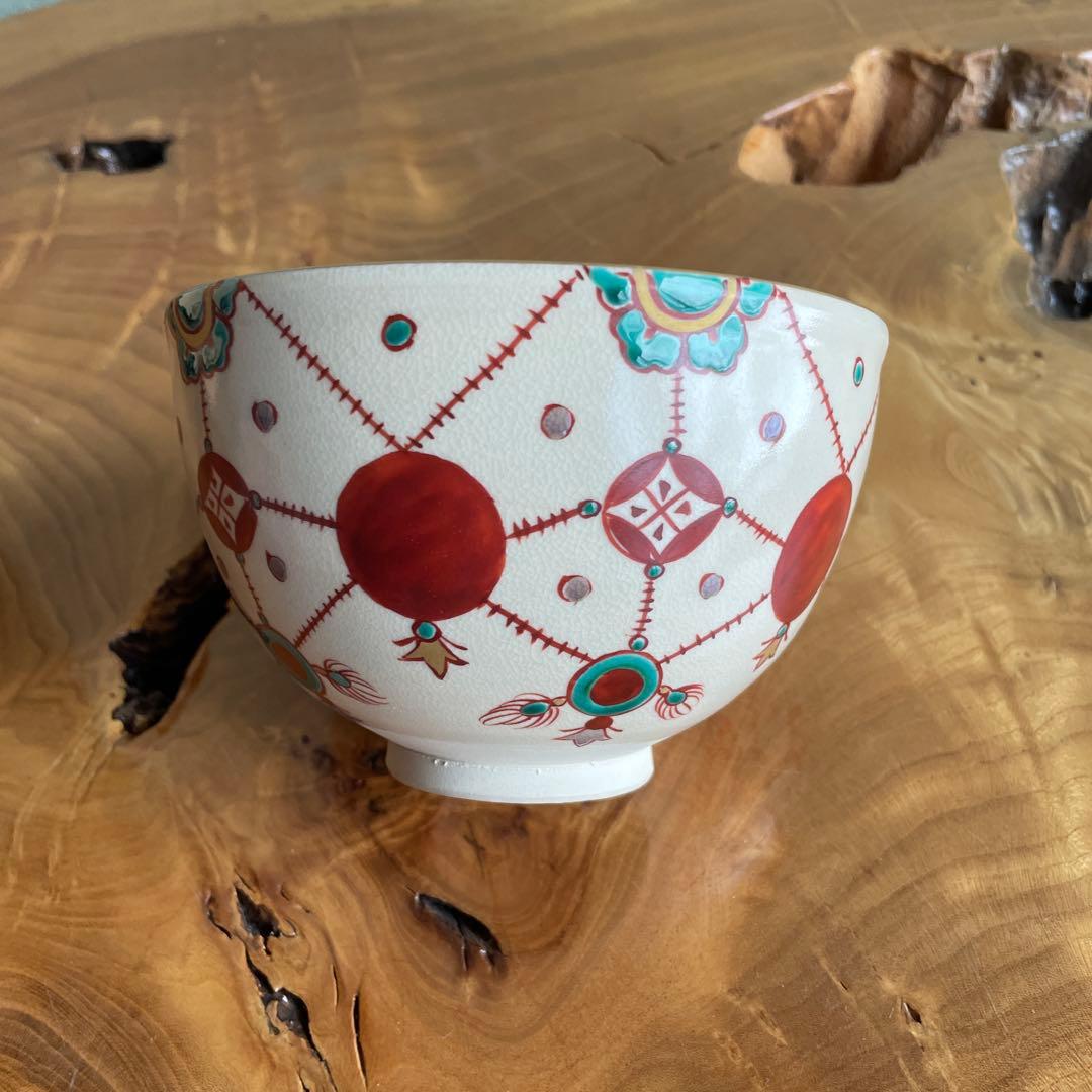 色絵茶碗 桃山窯 京焼 抹茶碗 茶道具 共箱