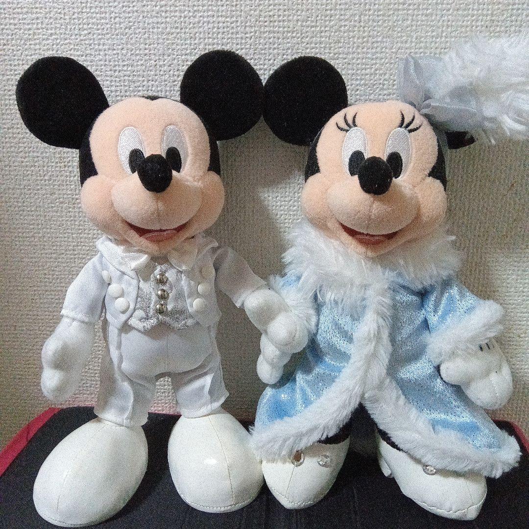 ビッグバンドビートミッキーミニー白タキ 水色ドレスぬいぐるみセット