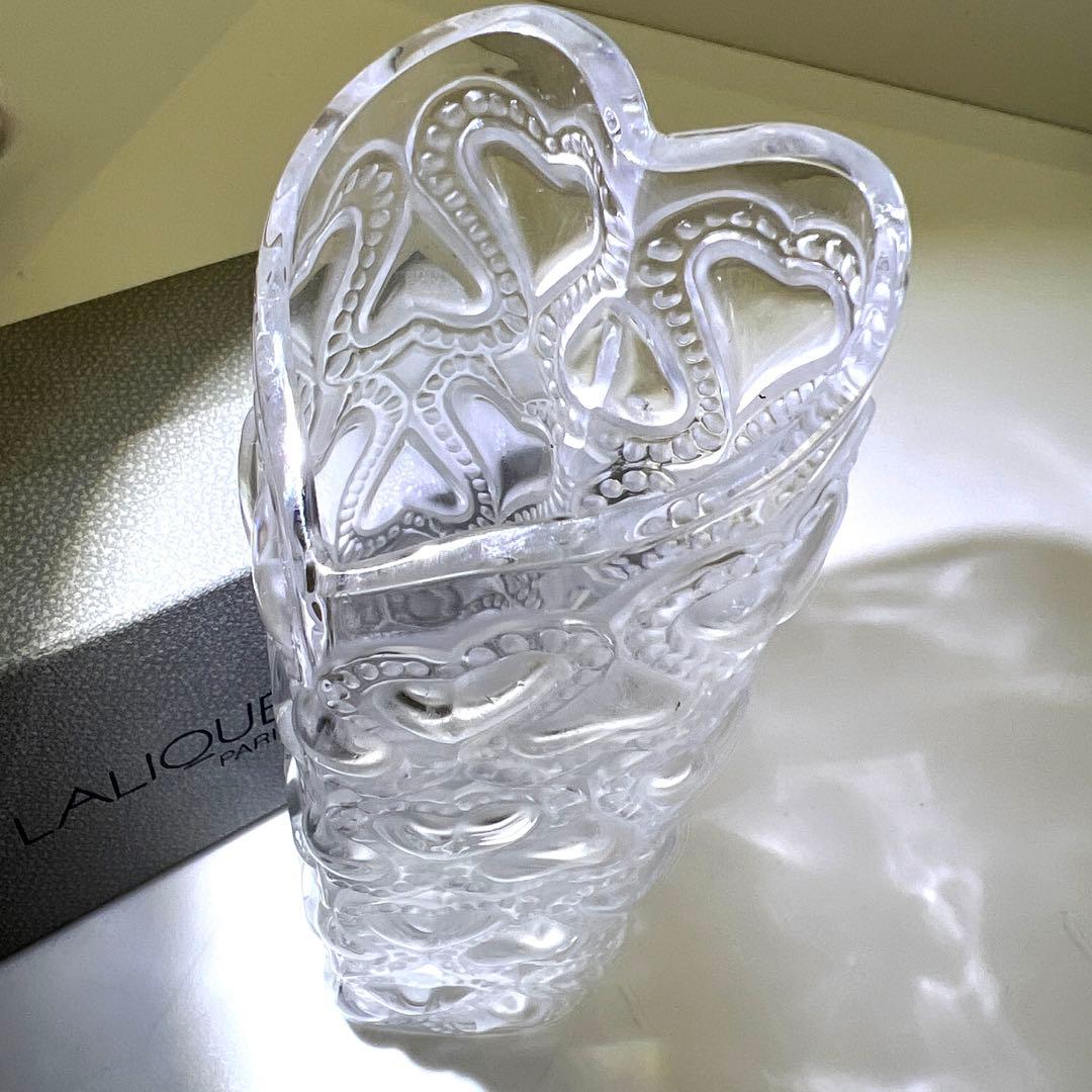 ラリック　ハート　フラワーベース　箱付　最大高さ16㎝　東Y7-0904①トヒオ