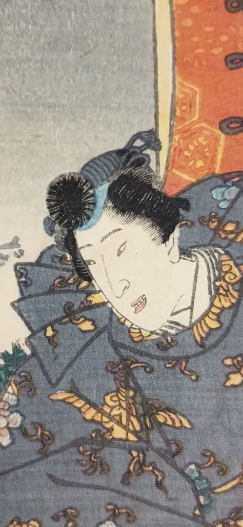 浮世絵版画、紫式部源氏かるた29番行幸、二代歌川国貞画、安政4年出版（1857)