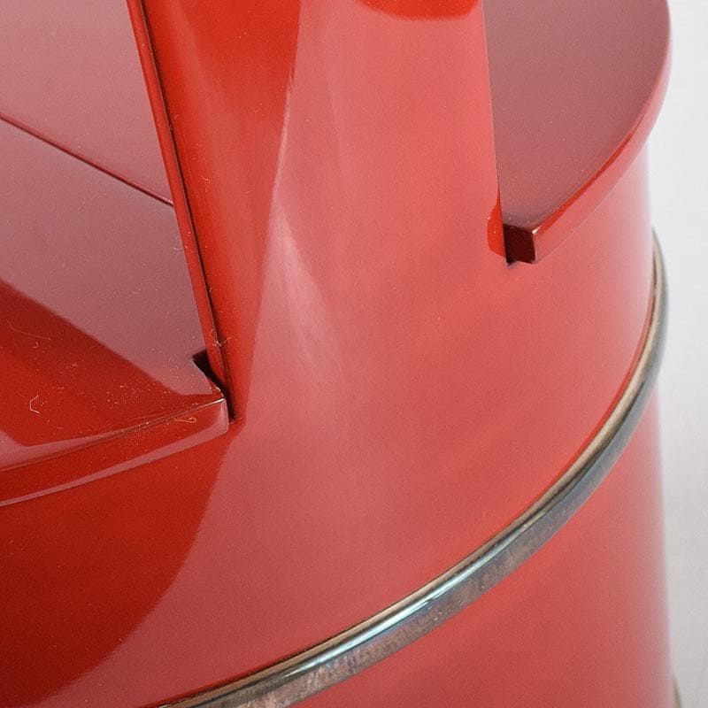 輪島塗　浜木松峰　朱塗銀タガ　手桶水指　堀内宗完(兼中斎)極め箱　VR8538H