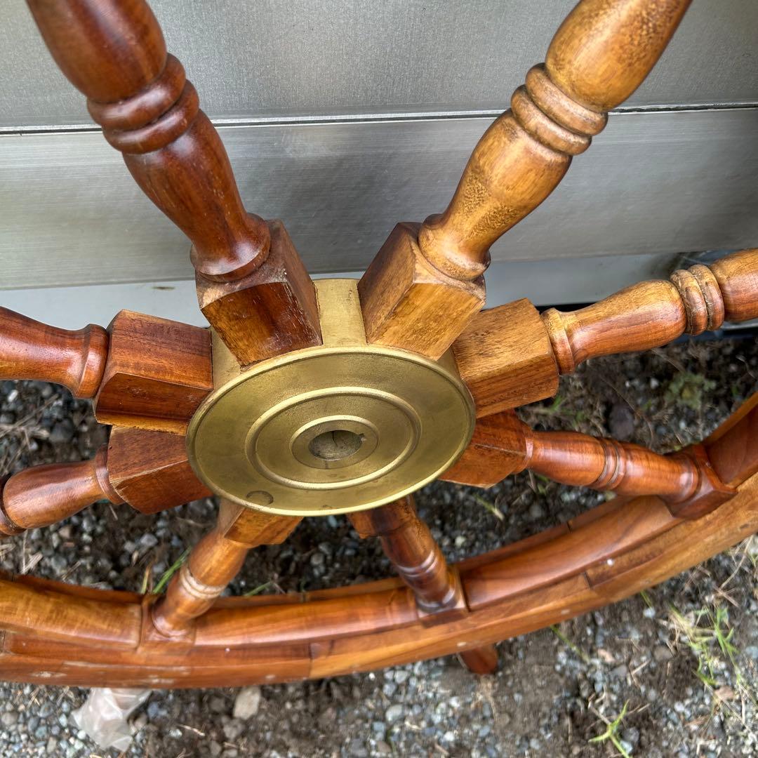 船　進行方向　操作　舵輪　だりん　操舵輪　そうだりん　木製 8本ハンドル