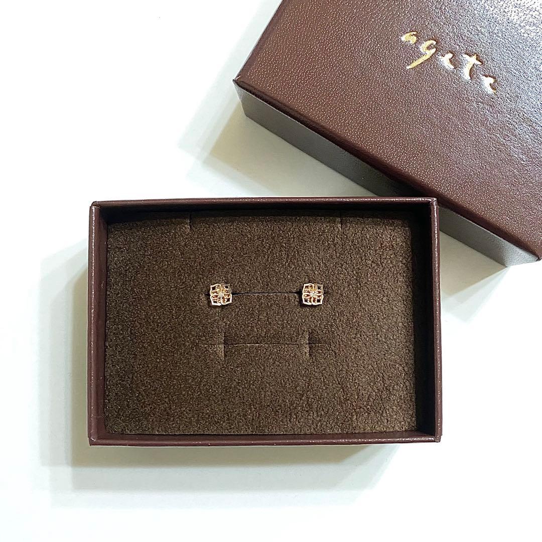 agete アガットK10 ダイヤモンド 0.04ct ピアス 【未使用】