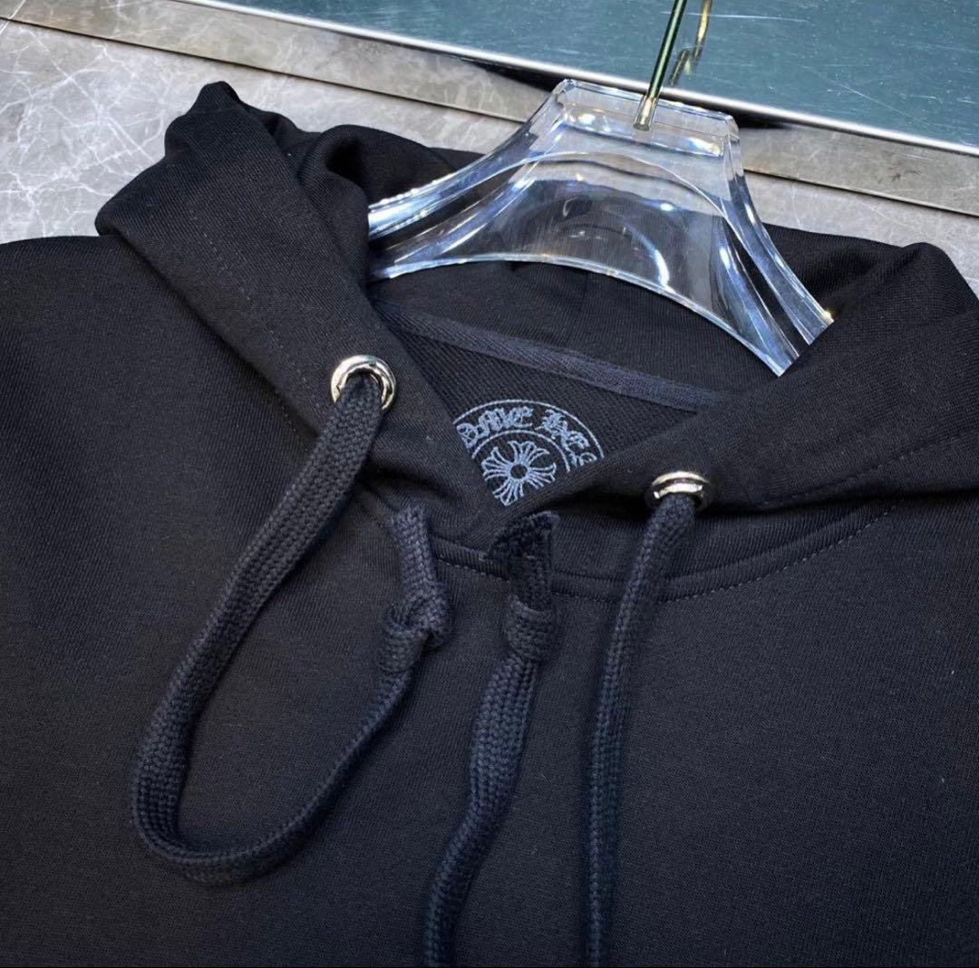 Chrome Hearts ブラックパーカー ピンクロゴ