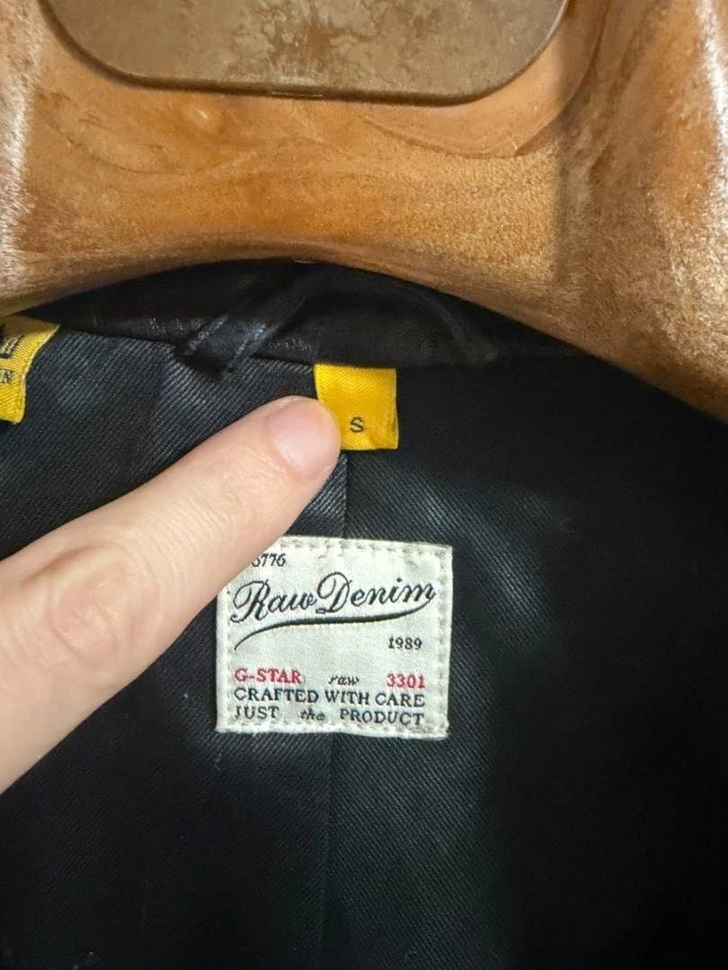 G-Star ジースター 羊革 ブラックレザージャケット×デニム S