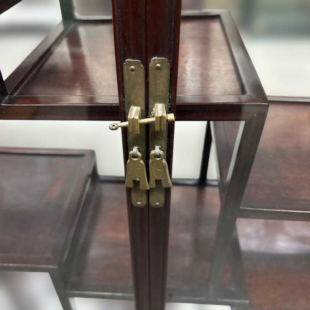 アンティーク飾り棚　中国　骨董置き　ガラスケース