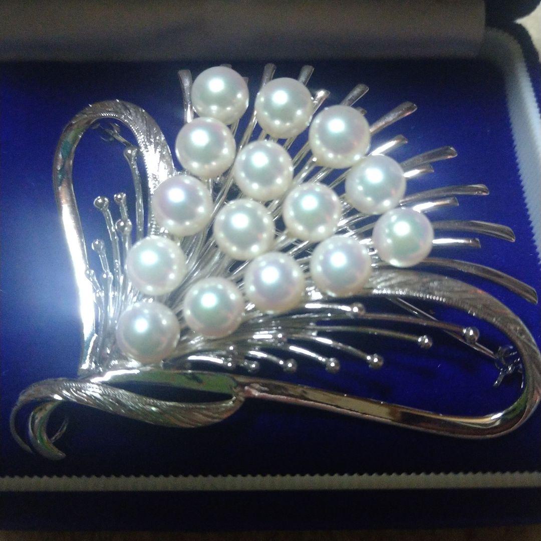 あこや真珠シルバーブローチ、ペンダントトップ