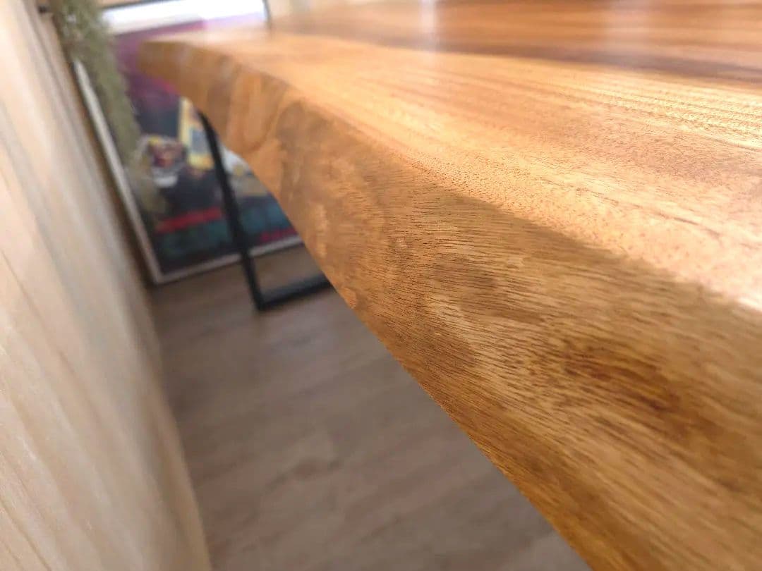 新品 楠 一枚板 ダイニングテーブル アイアン家具 リビングテーブル