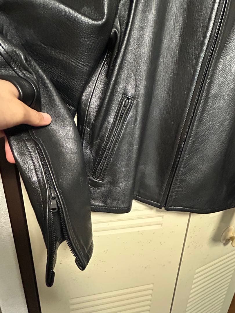 N.ハリウッド 羊革 レザーライダースジャケット(サイズ38 M-L)