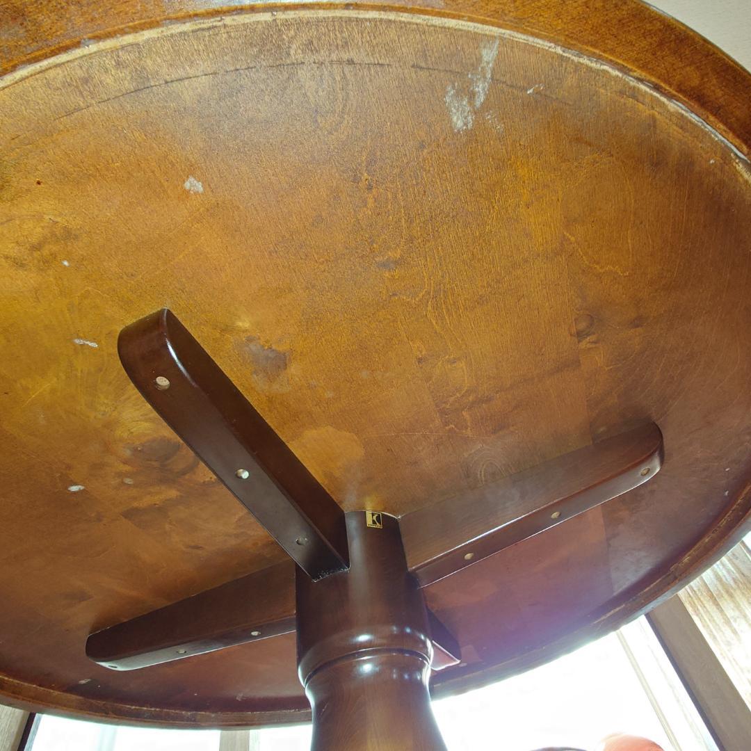 【飛騨産業】天然木カバ製円形ダイニングテーブル【梱包・発送たのメル便】