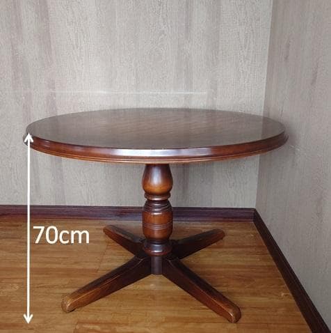 【飛騨産業】天然木カバ製円形ダイニングテーブル【梱包・発送たのメル便】